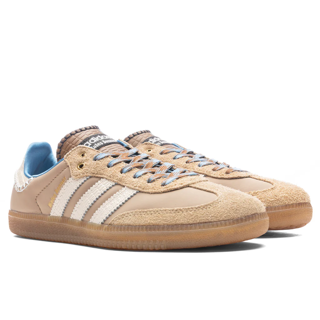 Wales Bonner x Adidas Nylon Samba - Wonder White/Ash Blue - Image 2