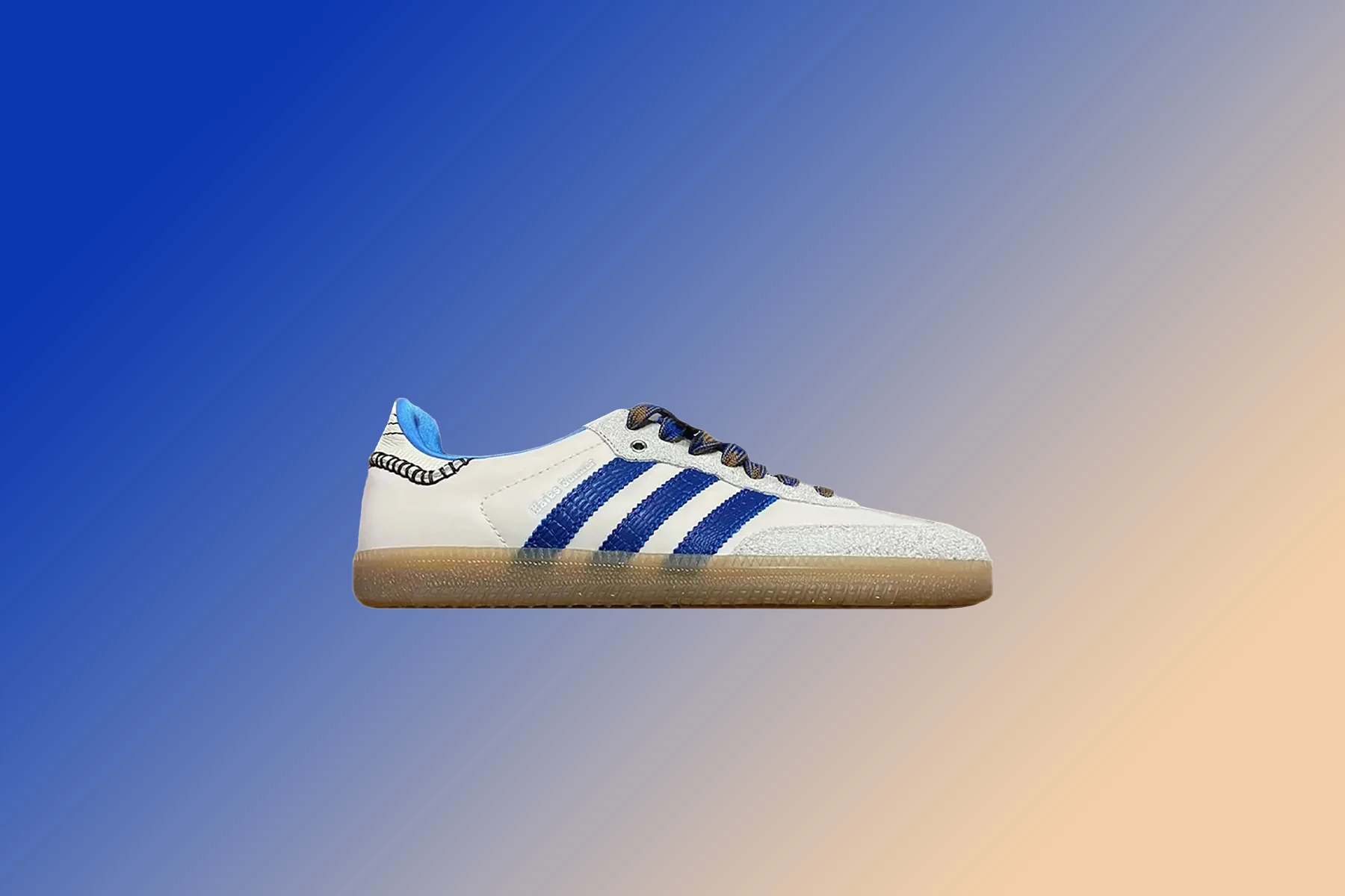 Wales Bonner x Adidas Nylon Samba - Wonder Clay/Team Royal Blue/Wonder White - Image 5