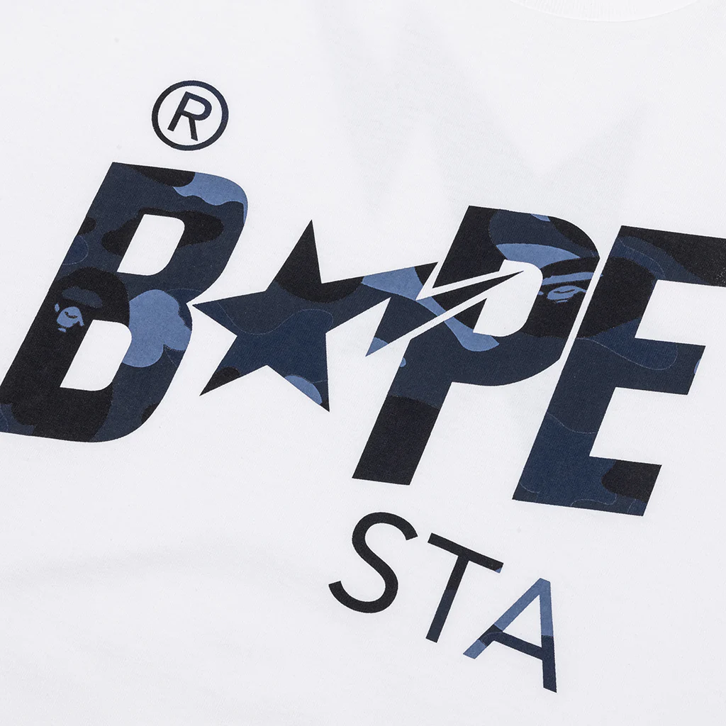 Color Camo Bape Sta Logo Tee - White - Image 3