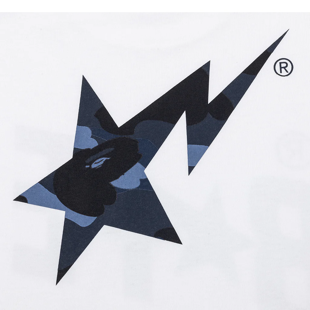 Color Camo Bape Sta Logo Tee - White - Image 4