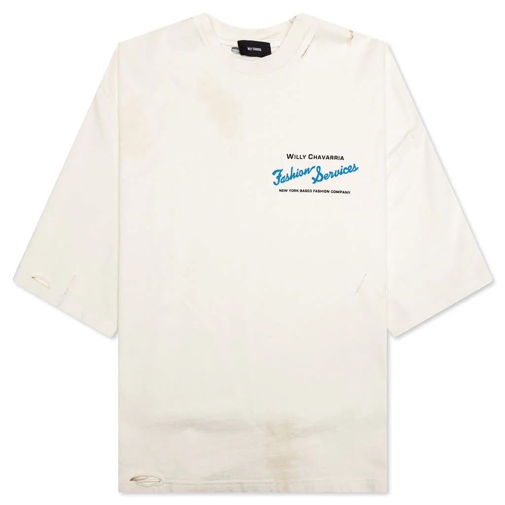 Fashion Services S/S Buffalo Tee - Cream