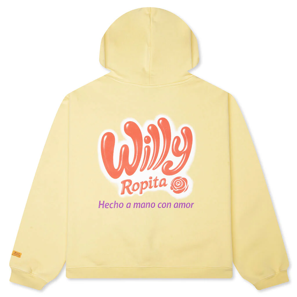 Willy Ropita Shrunken Zip Hoodie - Pale Banana - Image 2