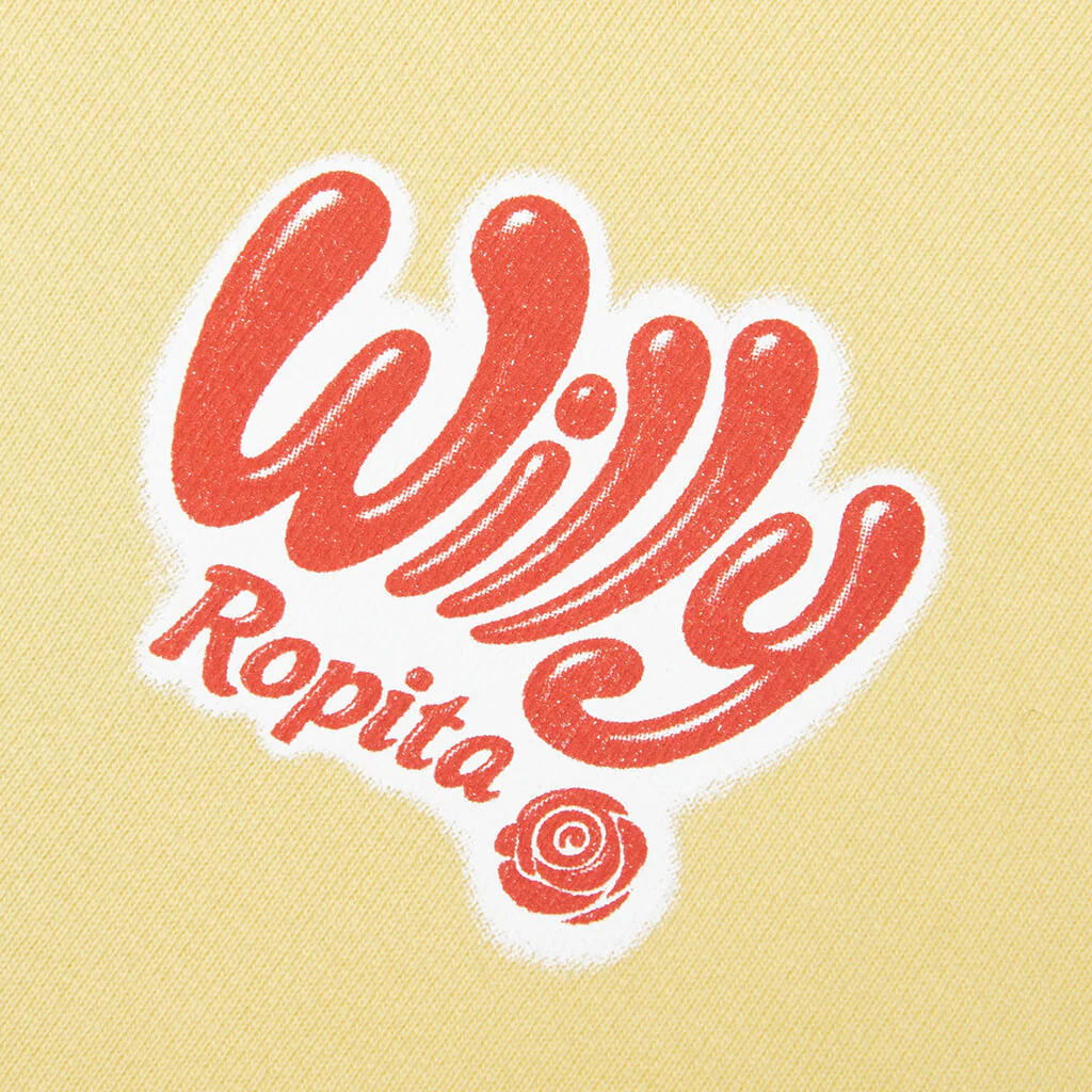 Willy Ropita Shrunken Zip Hoodie - Pale Banana - Image 3