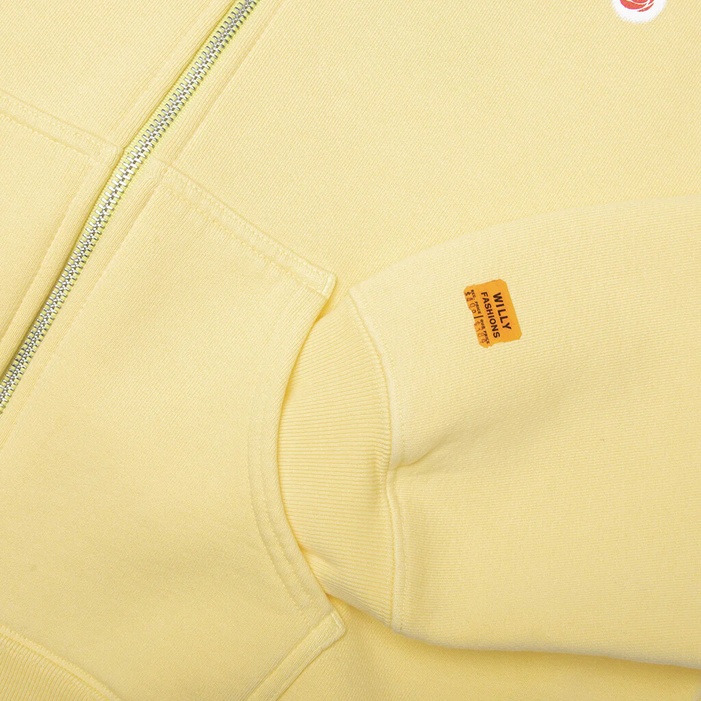 Willy Ropita Shrunken Zip Hoodie - Pale Banana - Image 4