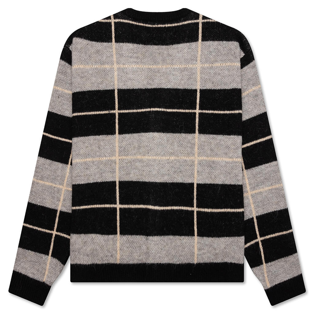 Windowpane Mohair Cardigan - Charcoal Multi - Image 2