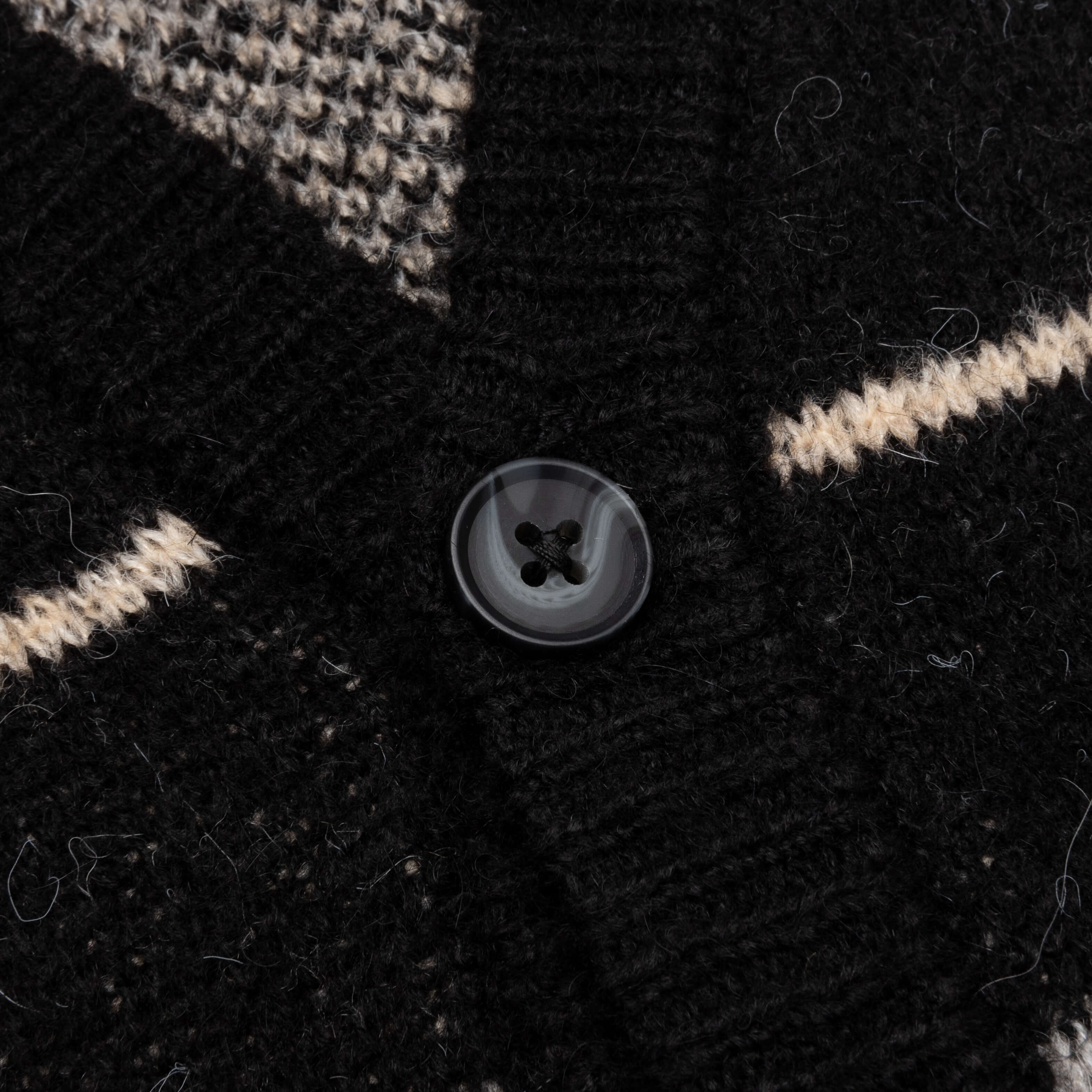 Windowpane Mohair Cardigan - Charcoal Multi - Image 3