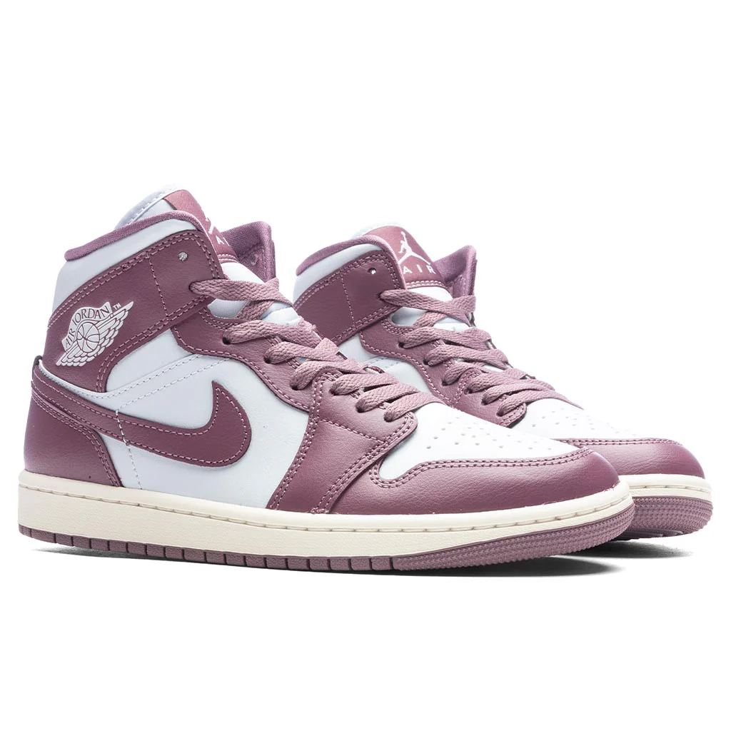 Women's Air Jordan 1 Mid - Pure Platinum/Sky J Mauve/Sail - Image 2