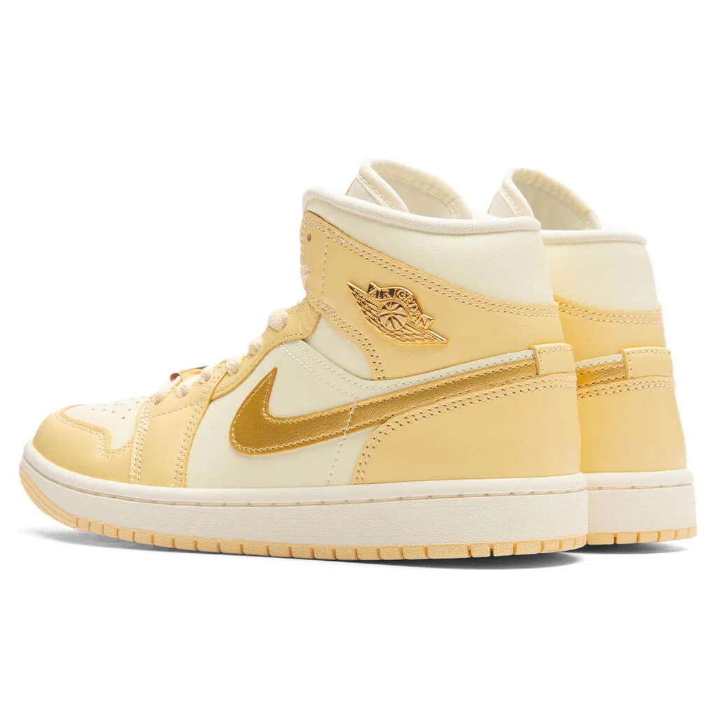 Women's Air Jordan 1 Mid SE - Pale Vanilla/Metallic Gold/Coconut Milk - Image 3