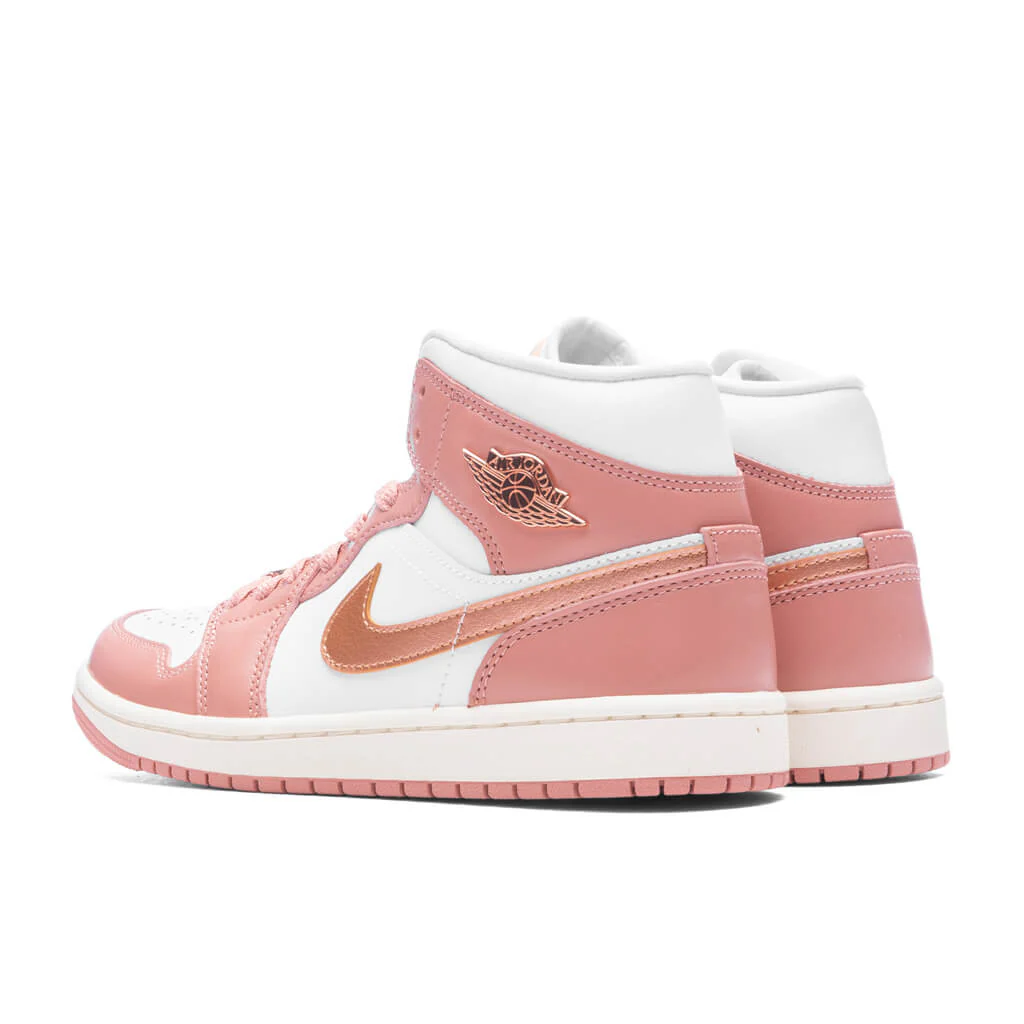 Women's Air Jordan 1 Mid SE - Red Stardust/Metallic Copper/White - Image 3