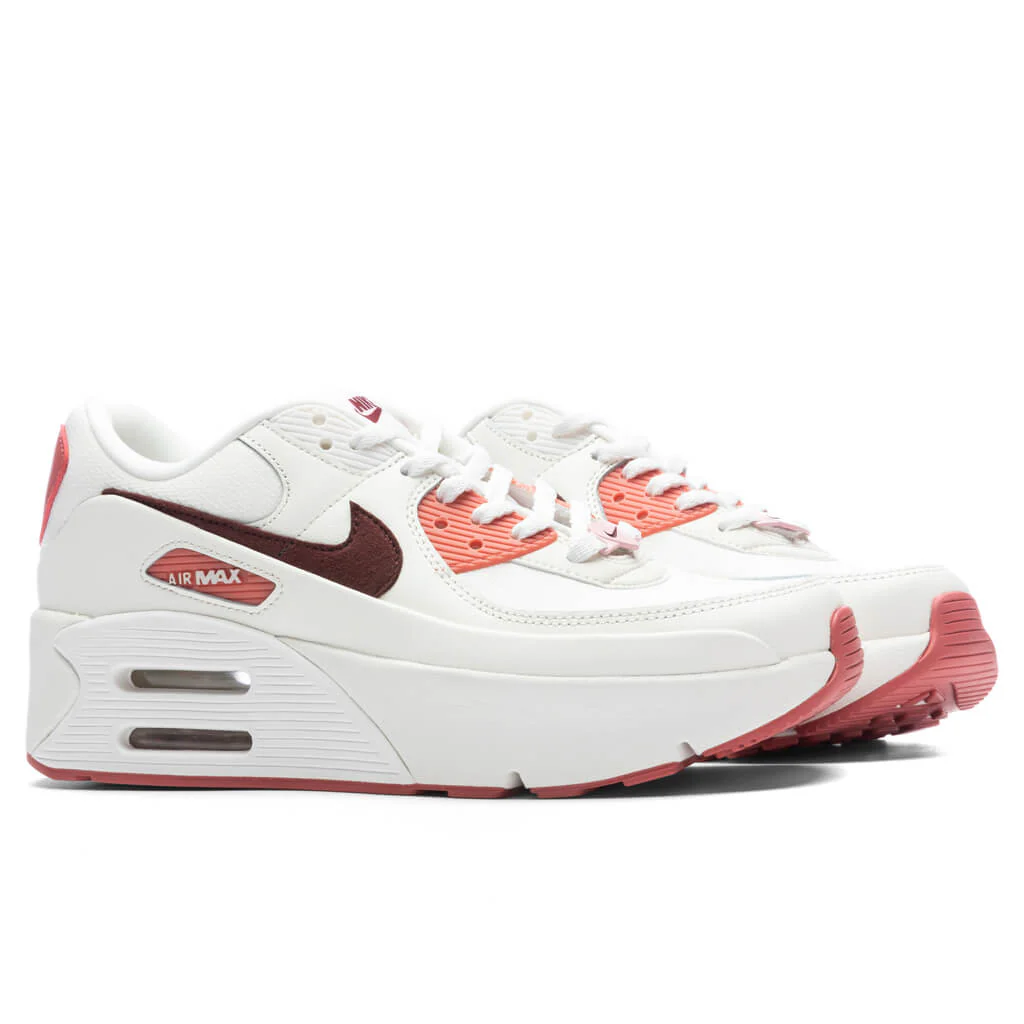 Women's Air Max 90 LV8 SE 'Valentines Day' - Sail/Dark Team Red/Soft Pink - Image 2
