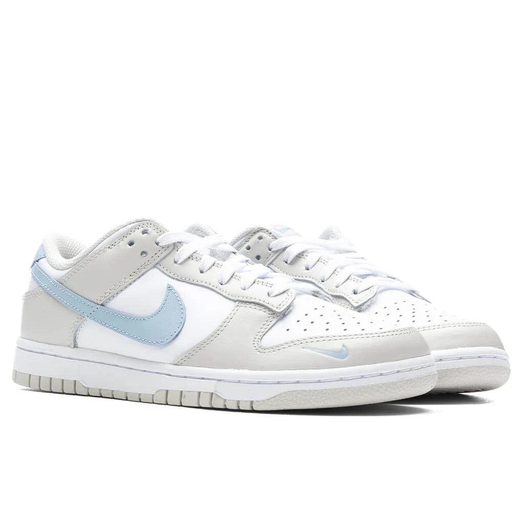 Women's Dunk Low - White/Light Armory Blue/Light Bone - Image 2