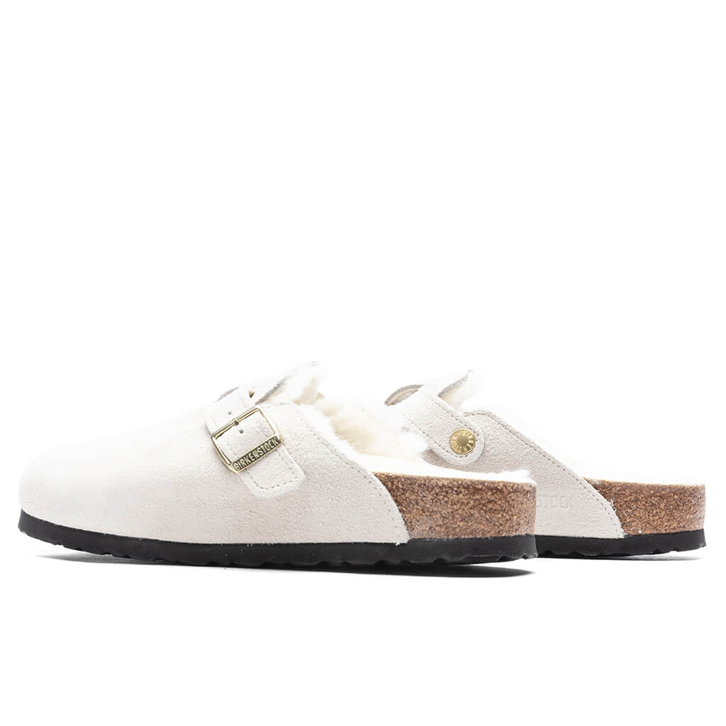 Women's Narrow Boston Shearling Suede - Antique White - Image 3