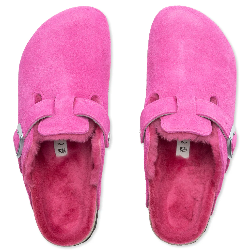 Women's Narrow Boston Shearling Suede - Fuchsia Tulip - Image 2