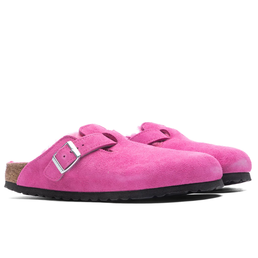 Women's Narrow Boston Shearling Suede - Fuchsia Tulip - Image 3