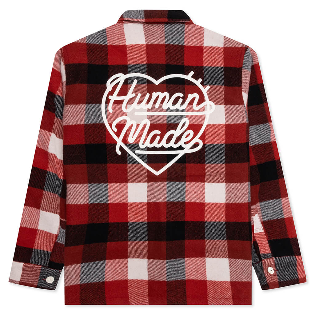 Wool Beaverblock Check Shirt - Red - Image 2