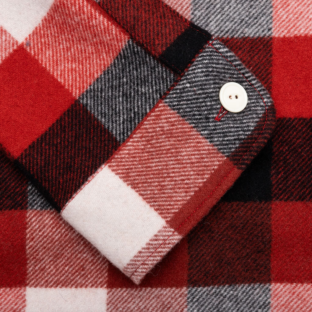 Wool Beaverblock Check Shirt - Red - Image 5