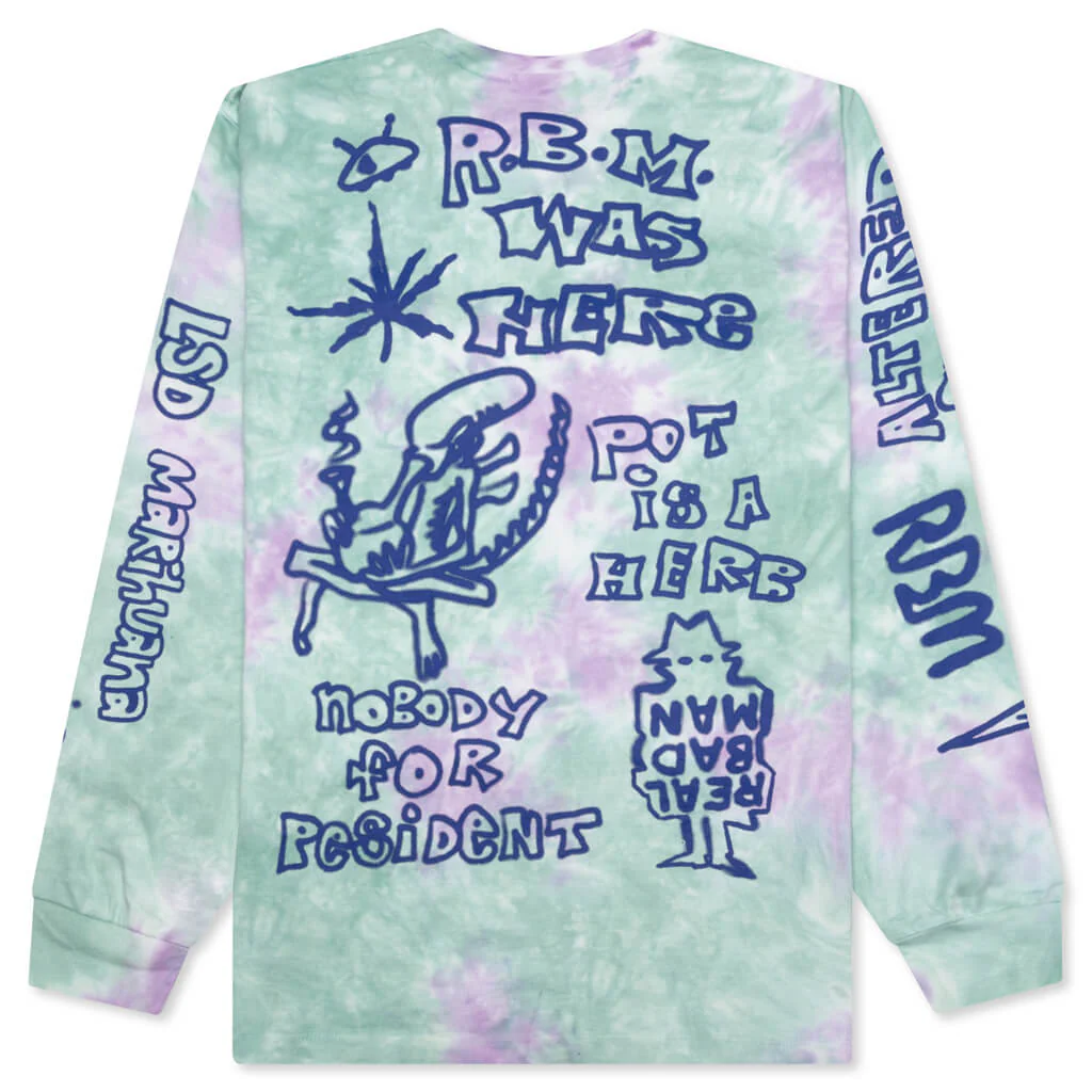 Youth Party L/S Tee - Green/Tie Dye - Image 2