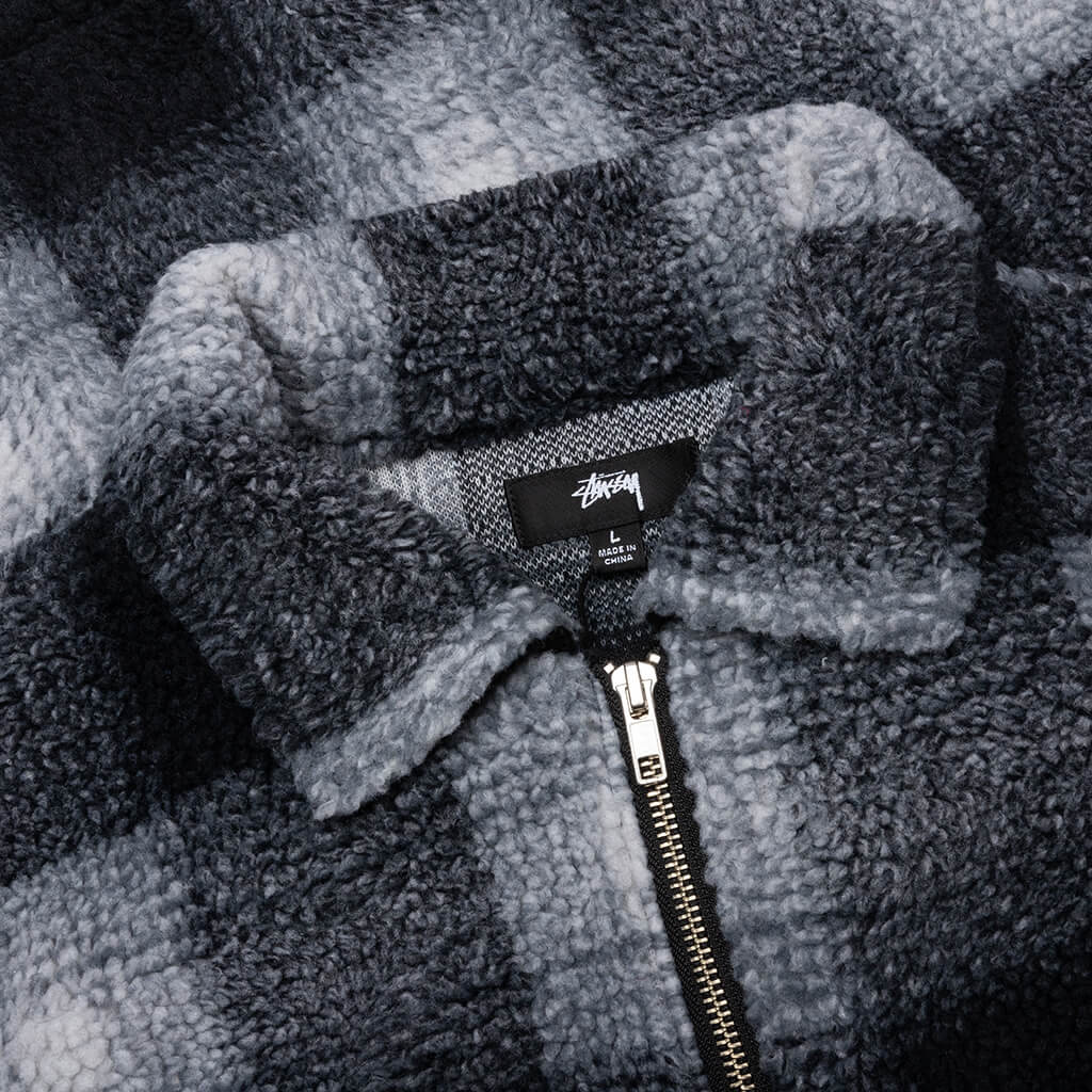 Zip Sherpa Shadow Plaid - Black - Image 3