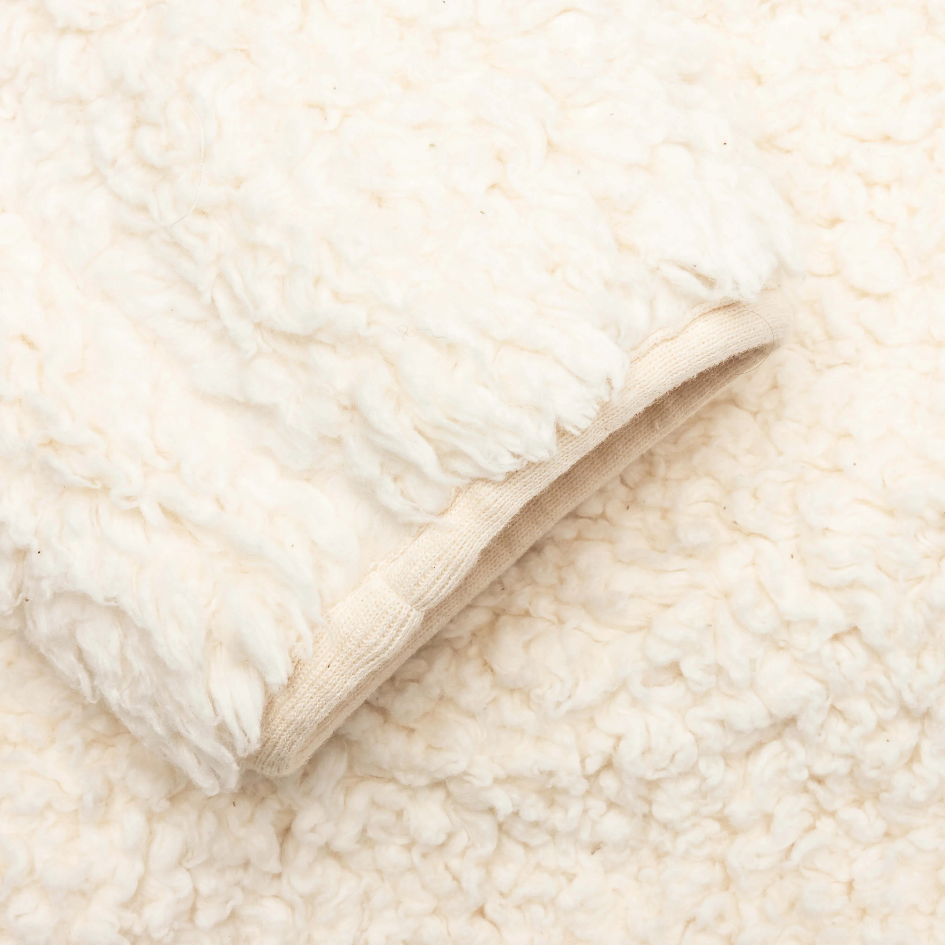 Natural Cotton Fleece Zip Jacket- Eggshell - Image 5